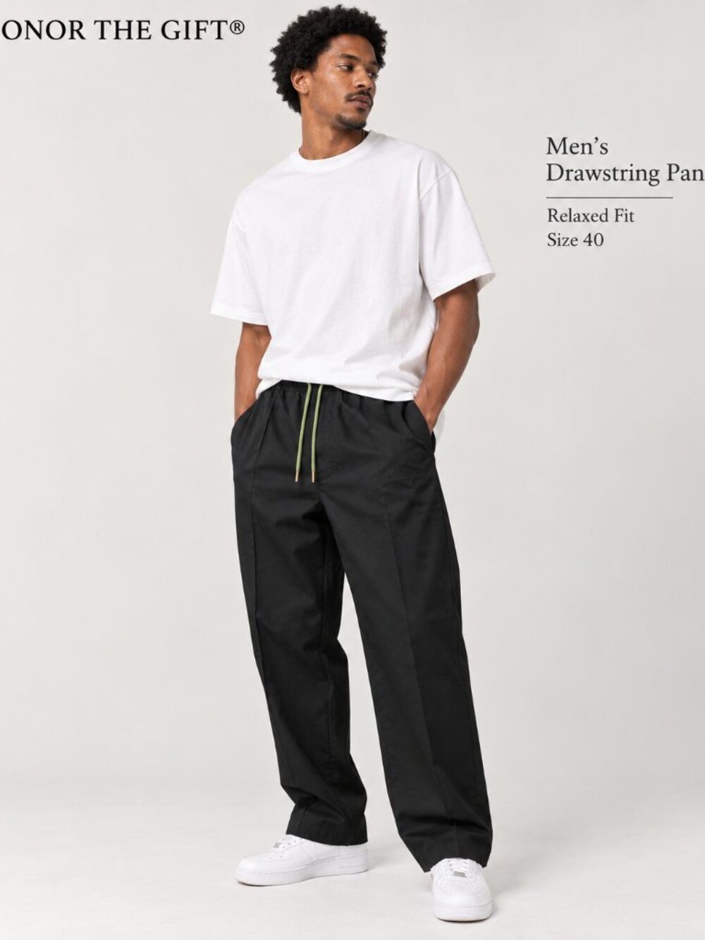 Honor The Gift Men’s Black Drawstring Pants Size 40 NWT
